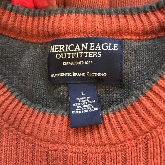 Men’s American Eagle Outfitters Winter Sweater, Size Large, Brick Red in Color - Picture 2 of 4